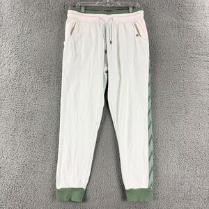 Happy Earth Joggers Mens L Mint Green Organic Cotton Chevron Sweatpants Stripe